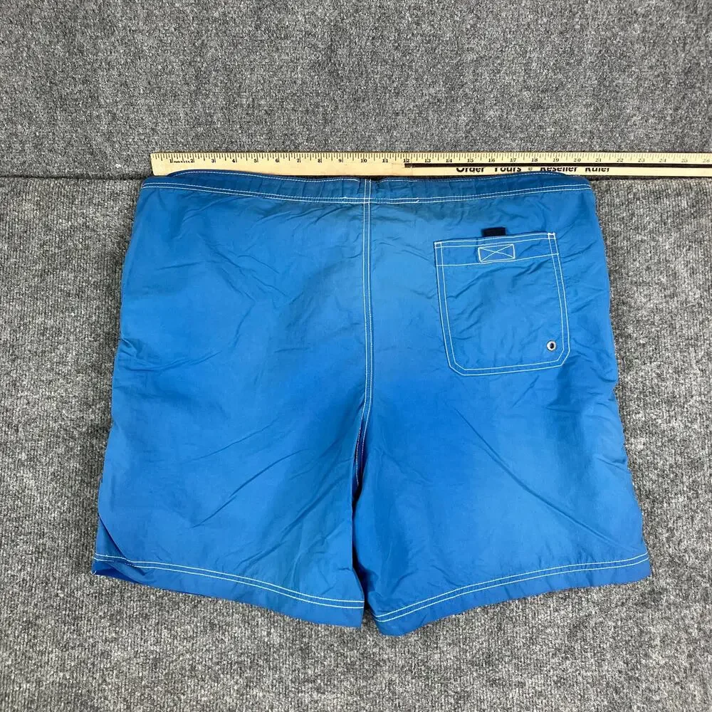 Nautica Swim Trunks Mens L‎ Blue Nylon Quick Dry Logo Board Shorts Beachwear